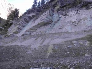 2021 Uttarakhand flood - Lacustrine deposits near dam site