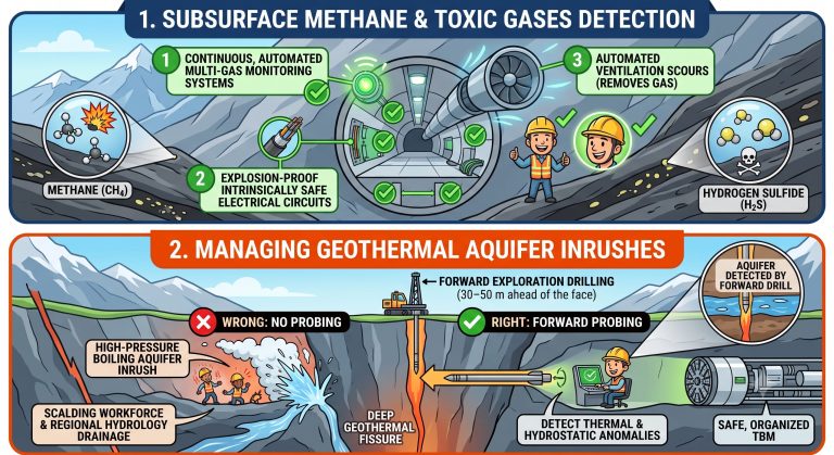 Toxic gas hazard in tunnelling